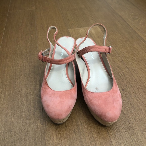 Via Spiga Suede Gracie Mary Jane Slingback Wedge in Size 6 - Picture 3 of 6